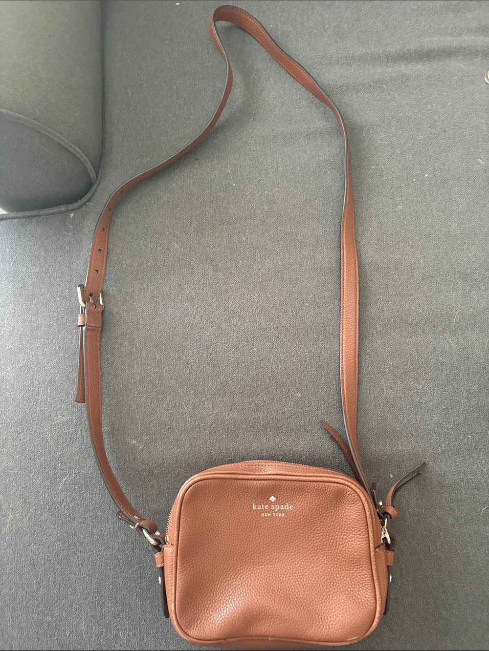 kate spade brown pebbled leather mini crossbody